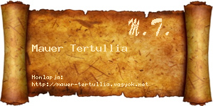Mauer Tertullia névjegykártya